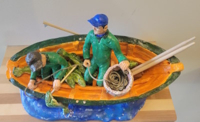 An old style cape Island boat - view from stern.