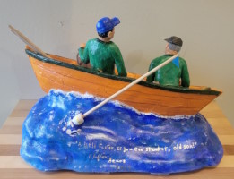 An old style cape Island boat - view from bow.