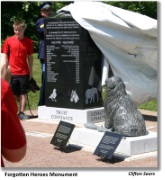 Stone dog monument