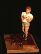 wood carving of Terry Fox, Canadian Hero for cancer