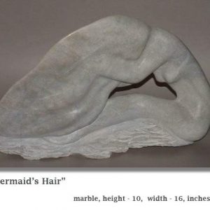 Mermaids Hair, a stylized figure in marble, front view