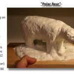 "Polar Bear on Thin Ice", carved hydrocal plaster