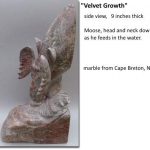 "Velvet Growth", Moose, grey-brown marble