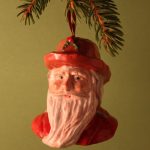 Fisherman Santa, head and shoulders, tree ornament, ceramic